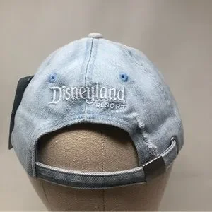 NWT Disneyland Resort Light Blue Distressed Denim Cap DL Disneyland Monogram Denim Hat – Locker 55 main image 4